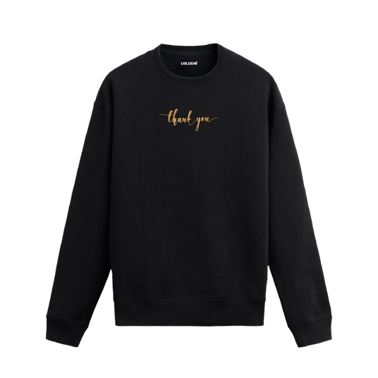 The Elegance of Gratitude Graphic Sweatshirt – Elegant Thank You, Bold Simplicity