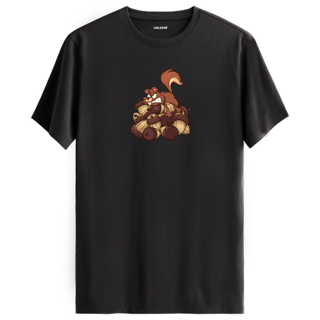 Nut Hoarder Squirrel Crew Neck T-Shirt