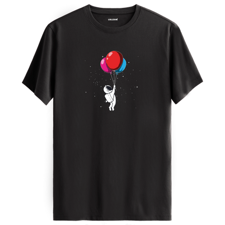 Balloon Explorer - Space-Themed Crew Neck T-Shirt