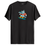 Snowboarding Wolf Crew Neck T-Shirt