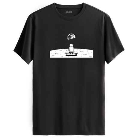 Lunar Reflection - Space-Themed Crew Neck T-Shirt