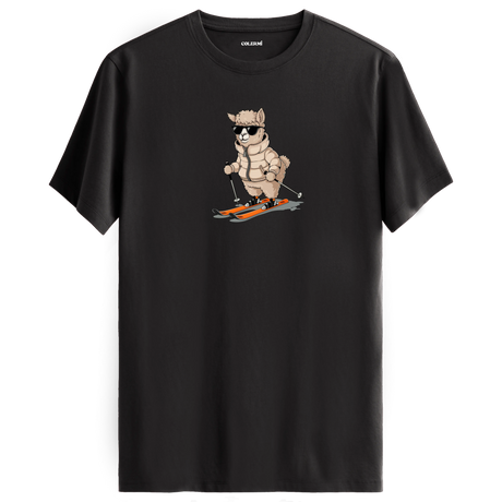 Skiing Alpaca Crew Neck T-Shirt