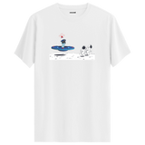 Meeting on the Moon - Space-Themed Crew Neck T-Shirt