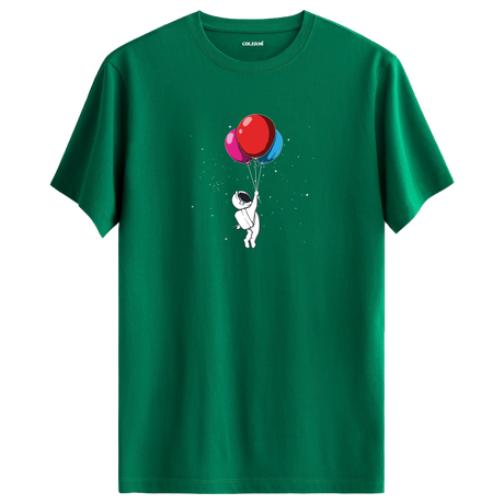 Balloon Explorer - Space-Themed Crew Neck T-Shirt