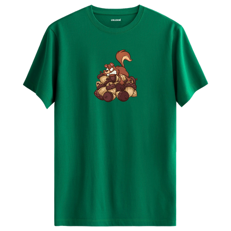 Nut Hoarder Squirrel Crew Neck T-Shirt