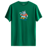 Snowboarding Wolf Crew Neck T-Shirt