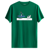 Meeting on the Moon - Space-Themed Crew Neck T-Shirt