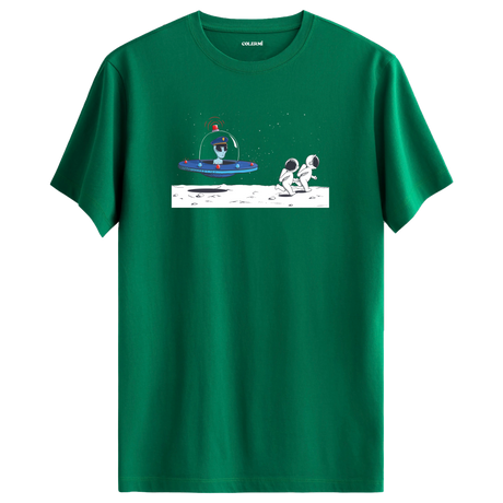 Meeting on the Moon - Space-Themed Crew Neck T-Shirt