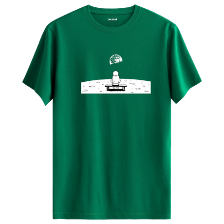 Lunar Reflection - Space-Themed Crew Neck T-Shirt