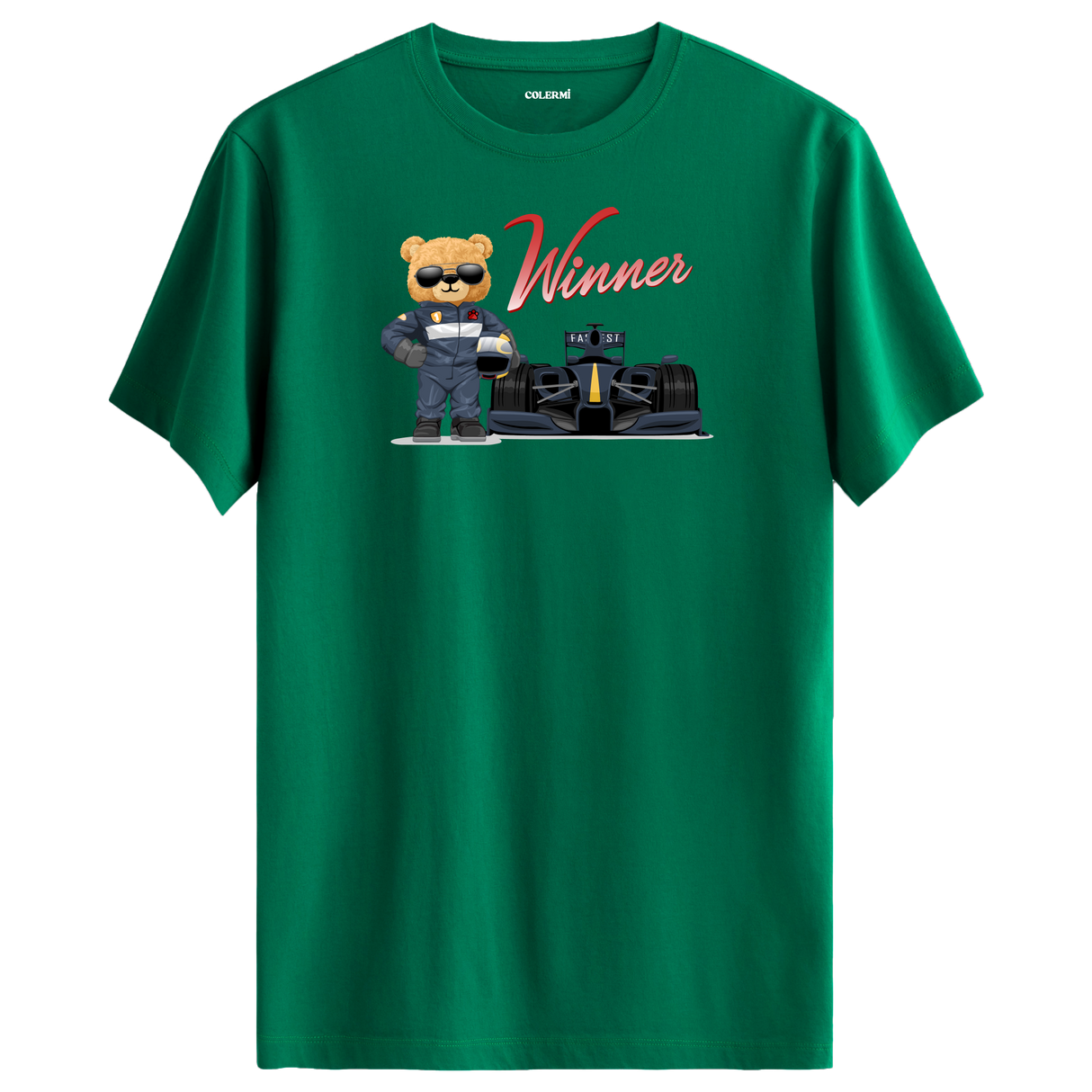 Winner Bear T-Shirt – Racing Champion Design for Adrenaline Seekers