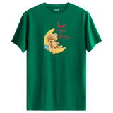 Moonlit Dream Bear Graphic T-Shirt - Peaceful Design, Dreamy Atmosphere