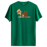 Cute Bear "Hi" Graphic Tee - Warm Greeting, Adorable Design
