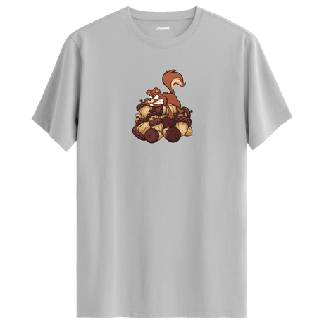 Nut Hoarder Squirrel Crew Neck T-Shirt