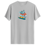 Snowboarding Wolf Crew Neck T-Shirt