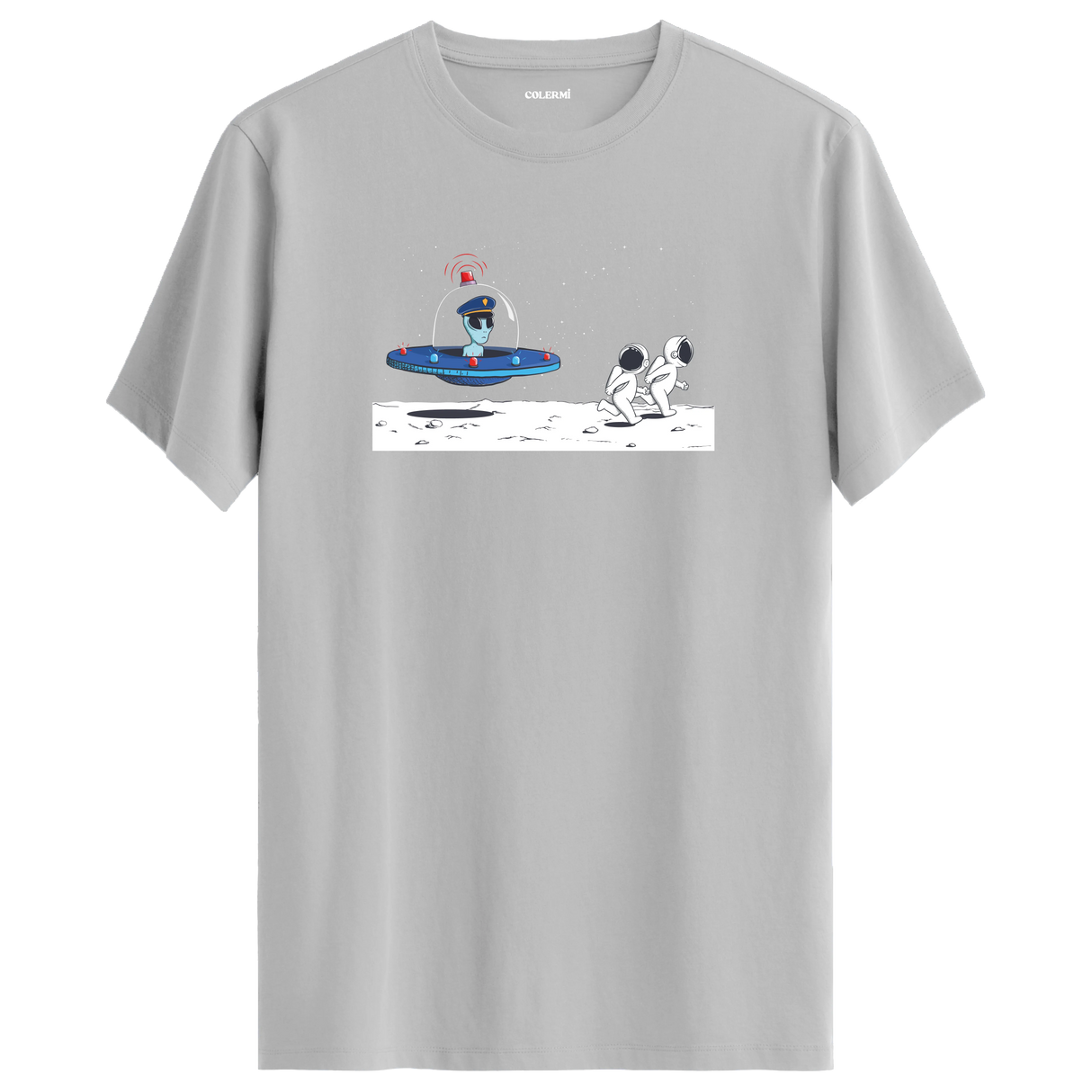 Meeting on the Moon - Space-Themed Crew Neck T-Shirt