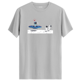 Meeting on the Moon - Space-Themed Crew Neck T-Shirt