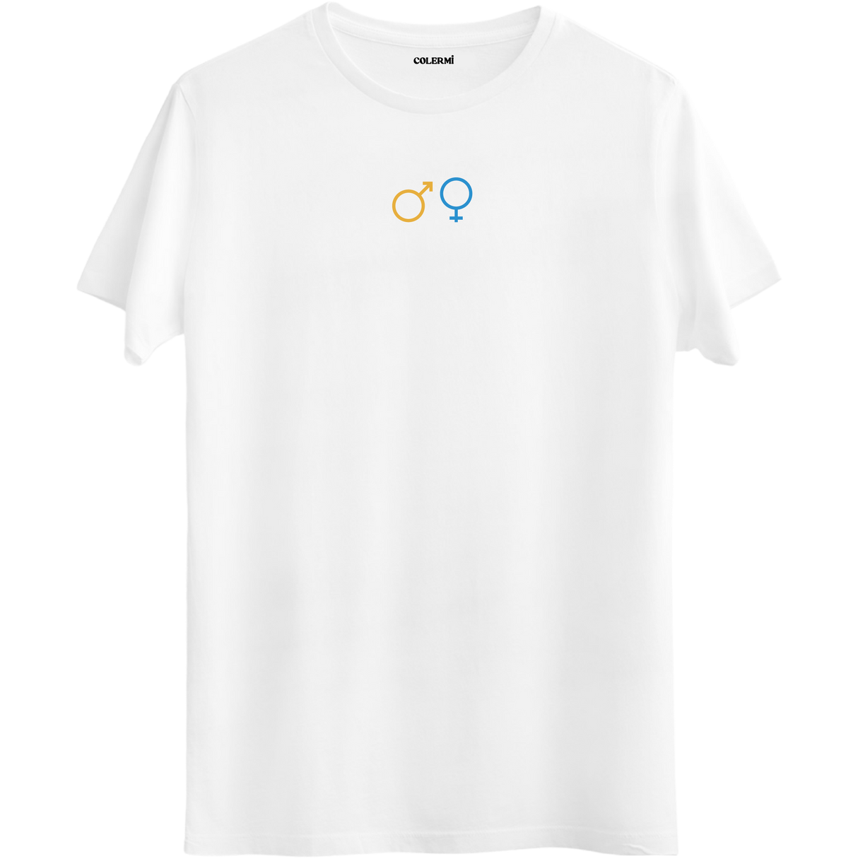 Uyum ve dengeyi yansıtan beyaz Minimal Baskılı T-Shirt.