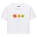 Sevimli Narenciye Karakterli Crop Top T-Shirt
