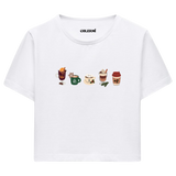 Colermi Kadın Crop Top Tişört - Sıcak İçecekler