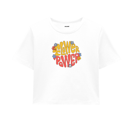 Flower Power Crop Top - Positive Vibes, Bold Floral Design