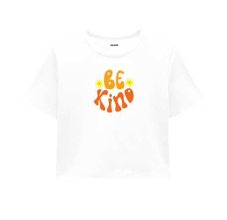 Be Kind Crop Top - Bright & Inspiring Design with Daisy Details