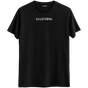 California yazısının yer aldığı sade ve şık minimal tasarımlı Bisiklet Yaka T-Shirt.