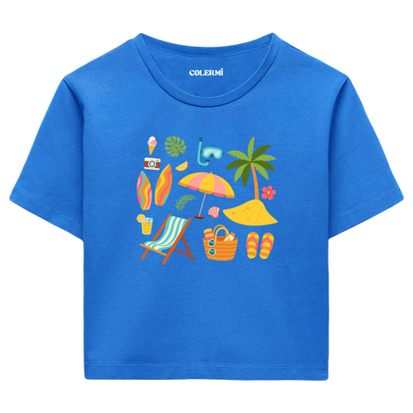 Crop T-Shirt - Tropik Plaj