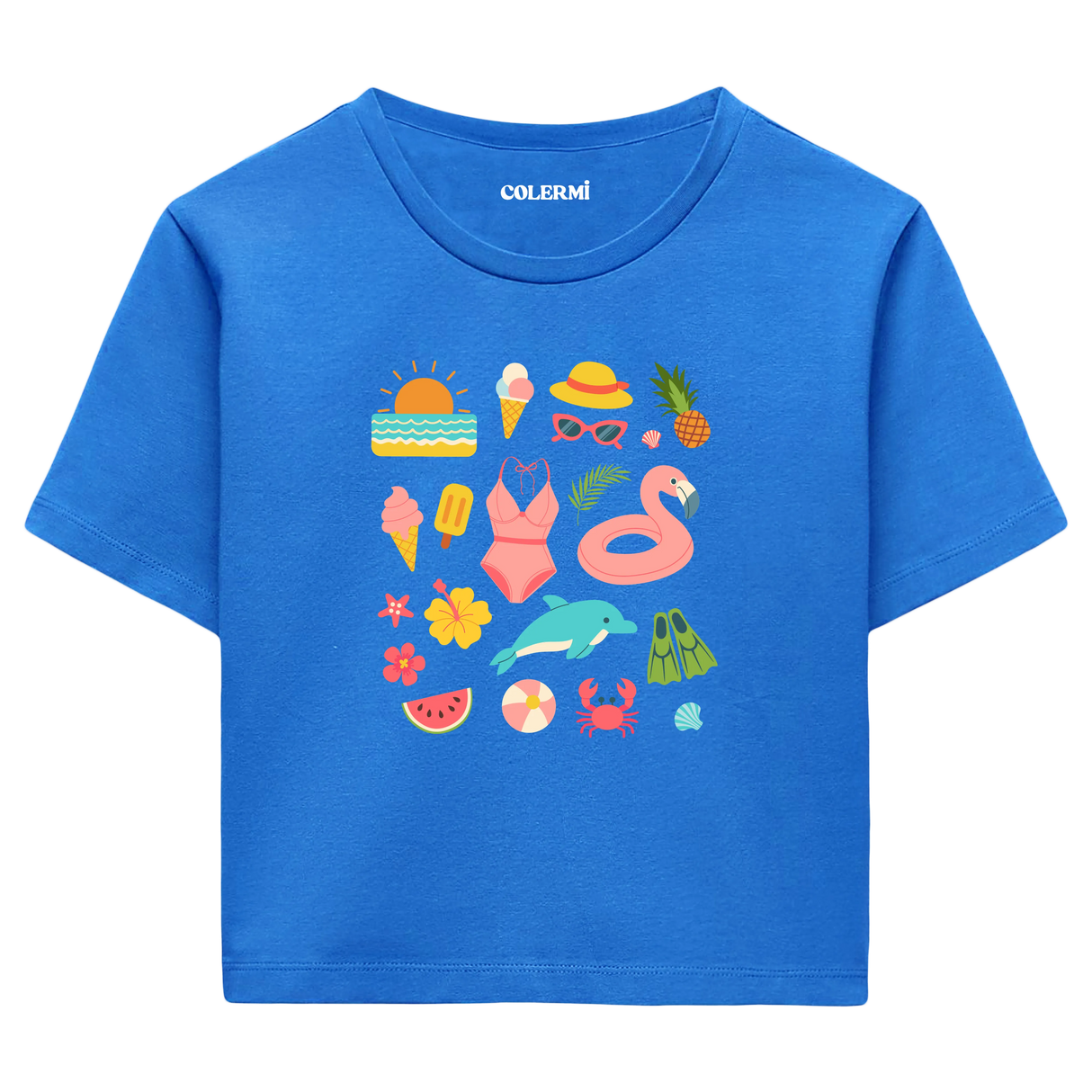 Crop T-Shirt - Yaz İkonları