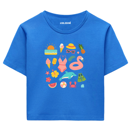 Crop T-Shirt - Yaz İkonları