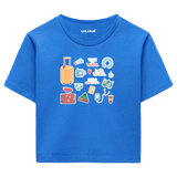 Yaz Seyahati Temalı Crop T-Shirt