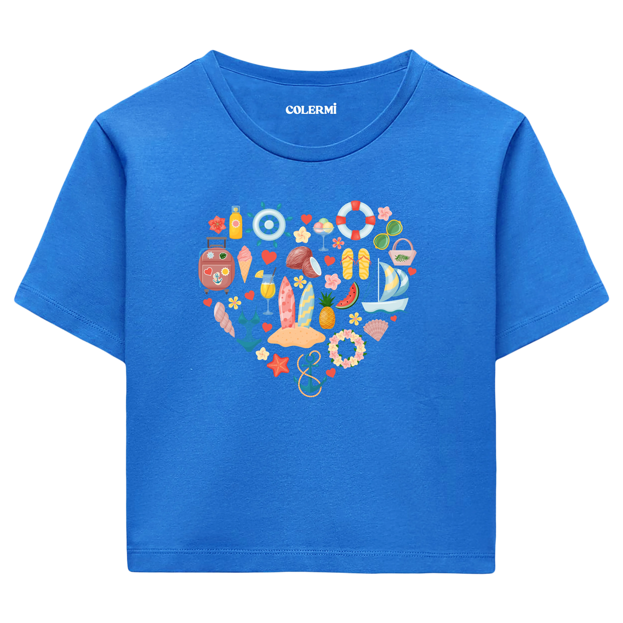 Crop T-Shirt - Yaz Tatili Kalbi
