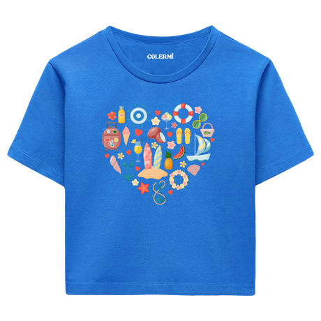 Crop T-Shirt - Yaz Tatili Kalbi
