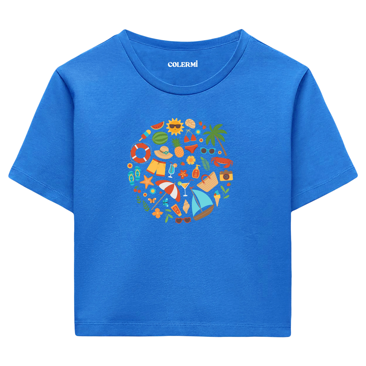 Crop T-Shirt - Neşeli Yaz Tatili
