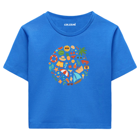 Crop T-Shirt - Neşeli Yaz Tatili