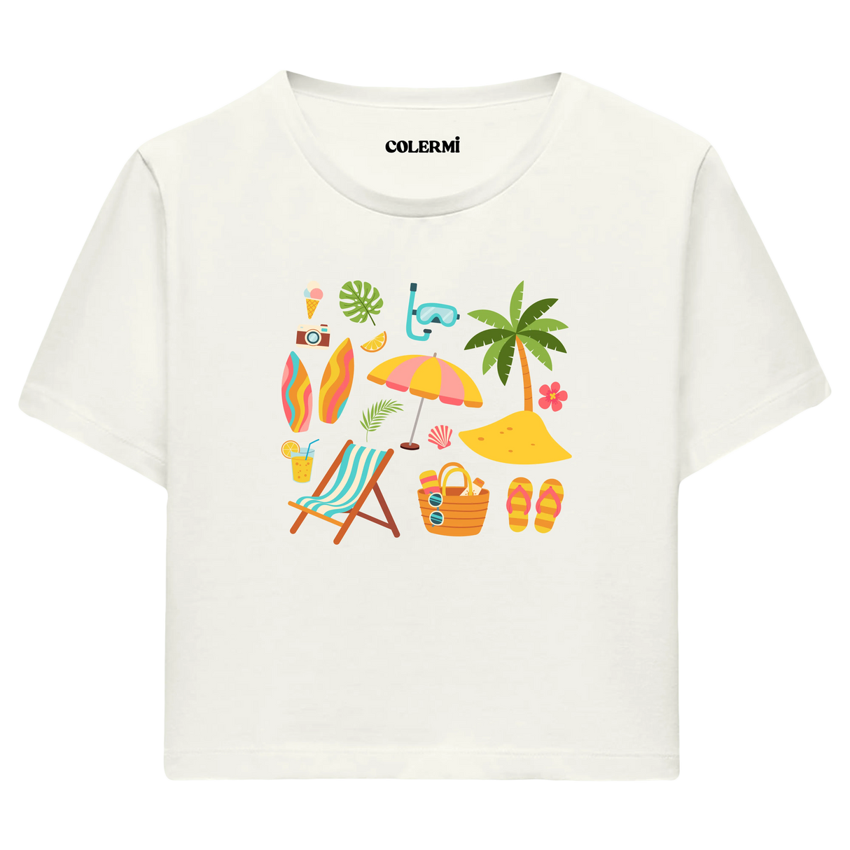Crop T-Shirt - Tropik Plaj