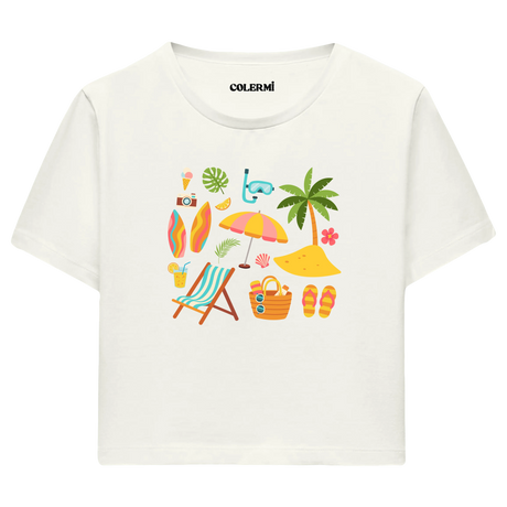 Crop T-Shirt - Tropik Plaj