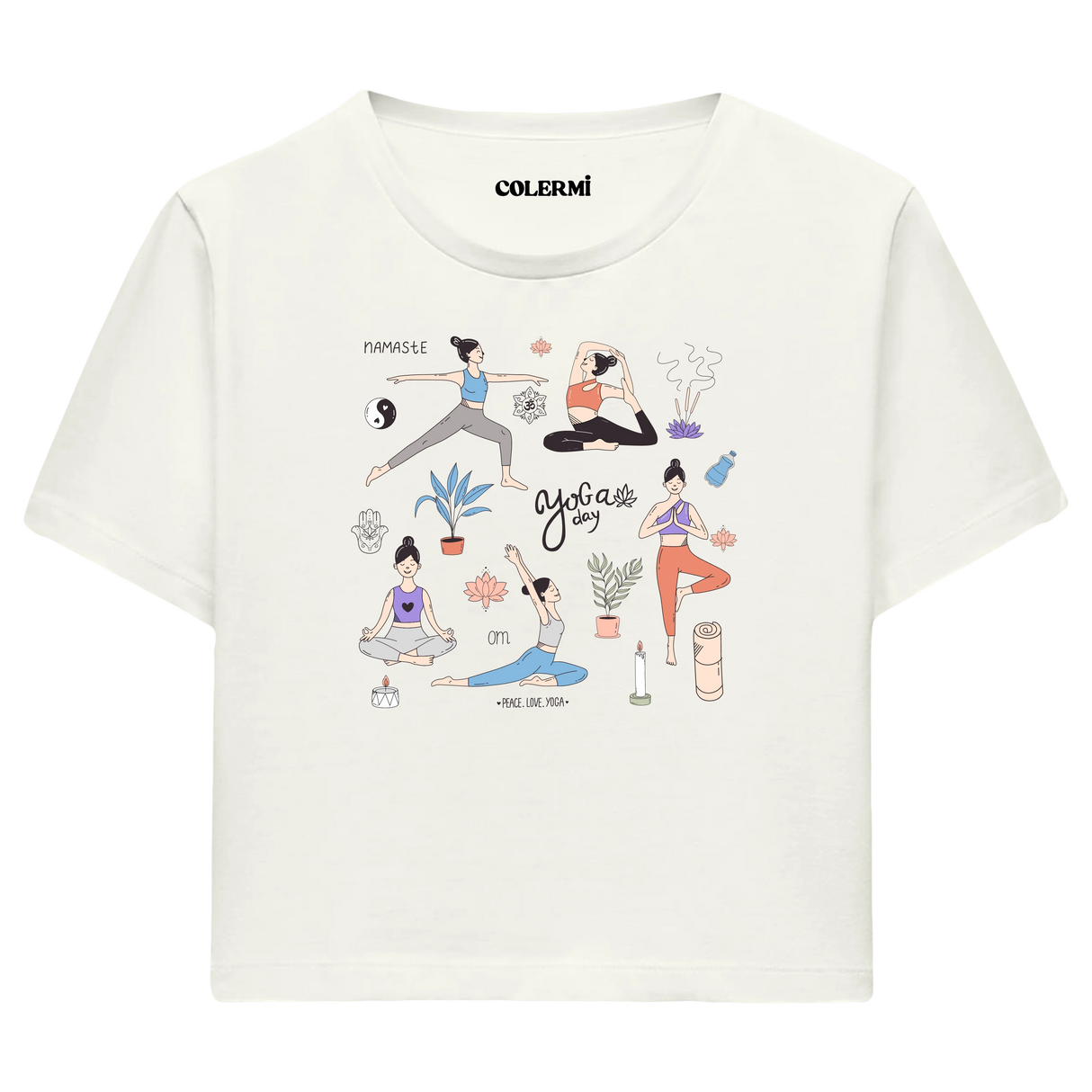 Yoga Crop T-Shirt - Yoga Günü Temalı Crop T-Shirt
