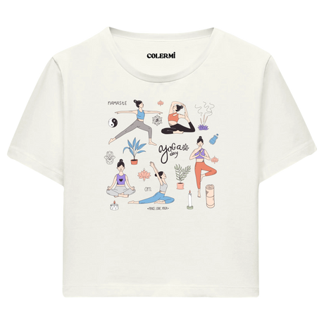 Yoga Crop T-Shirt - Yoga Günü Temalı Crop T-Shirt
