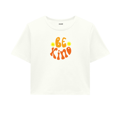 Be Kind Crop Top - Bright & Inspiring Design with Daisy Details