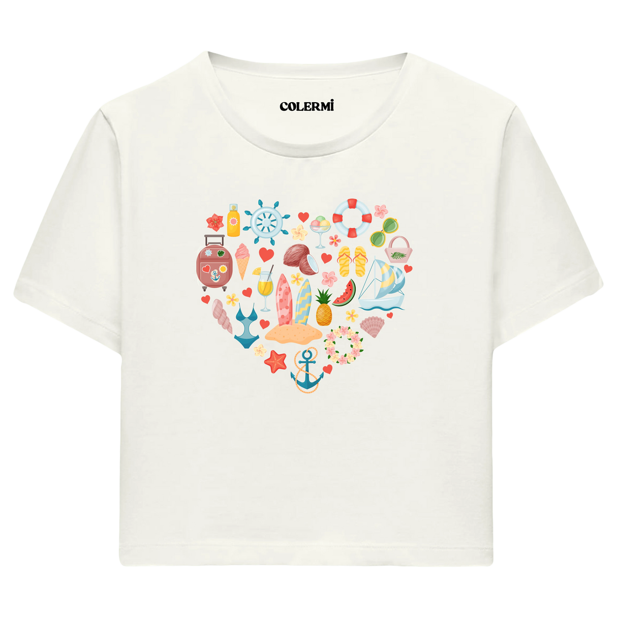 Crop T-Shirt - Yaz Tatili Kalbi