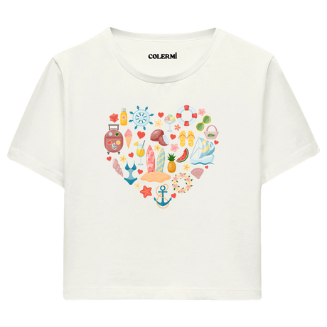 Crop T-Shirt - Yaz Tatili Kalbi