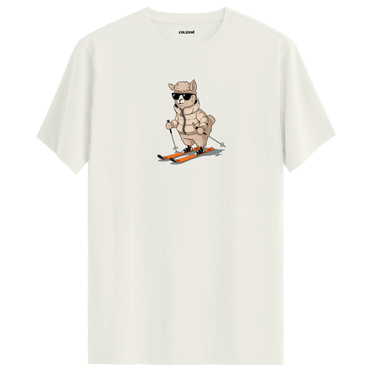 Skiing Alpaca Crew Neck T-Shirt