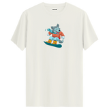 Snowboarding Wolf Crew Neck T-Shirt