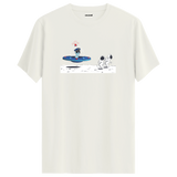 Meeting on the Moon - Space-Themed Crew Neck T-Shirt