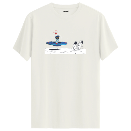 Meeting on the Moon - Space-Themed Crew Neck T-Shirt