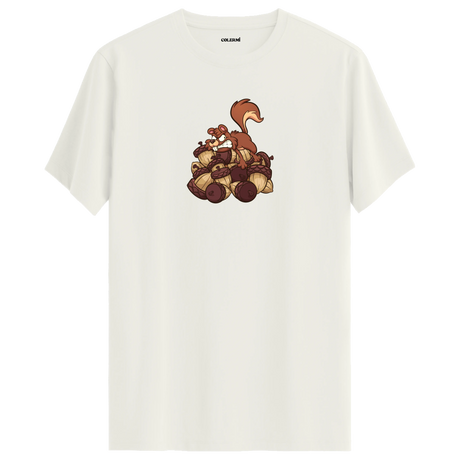 Nut Hoarder Squirrel Crew Neck T-Shirt