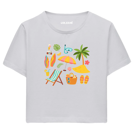 Crop T-Shirt - Tropik Plaj