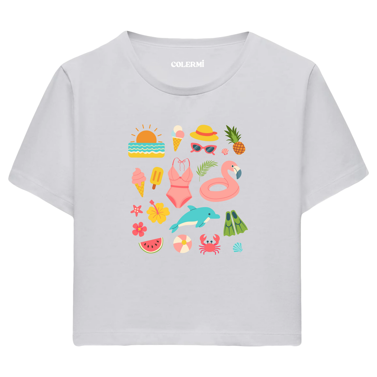 Crop T-Shirt - Yaz İkonları