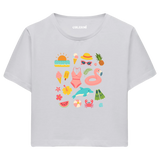 Crop T-Shirt - Yaz İkonları