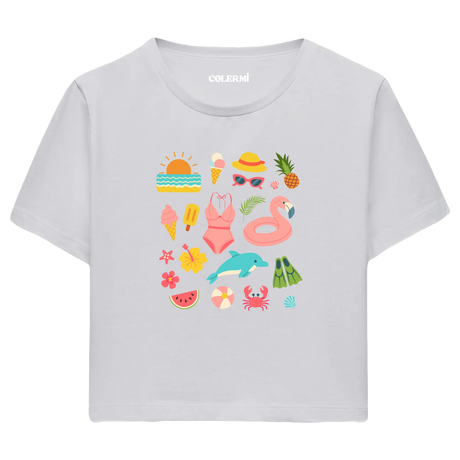Crop T-Shirt - Yaz İkonları